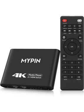 4K Media Player with HDMI Switch, Dual Output, High-Definition Streaming Device